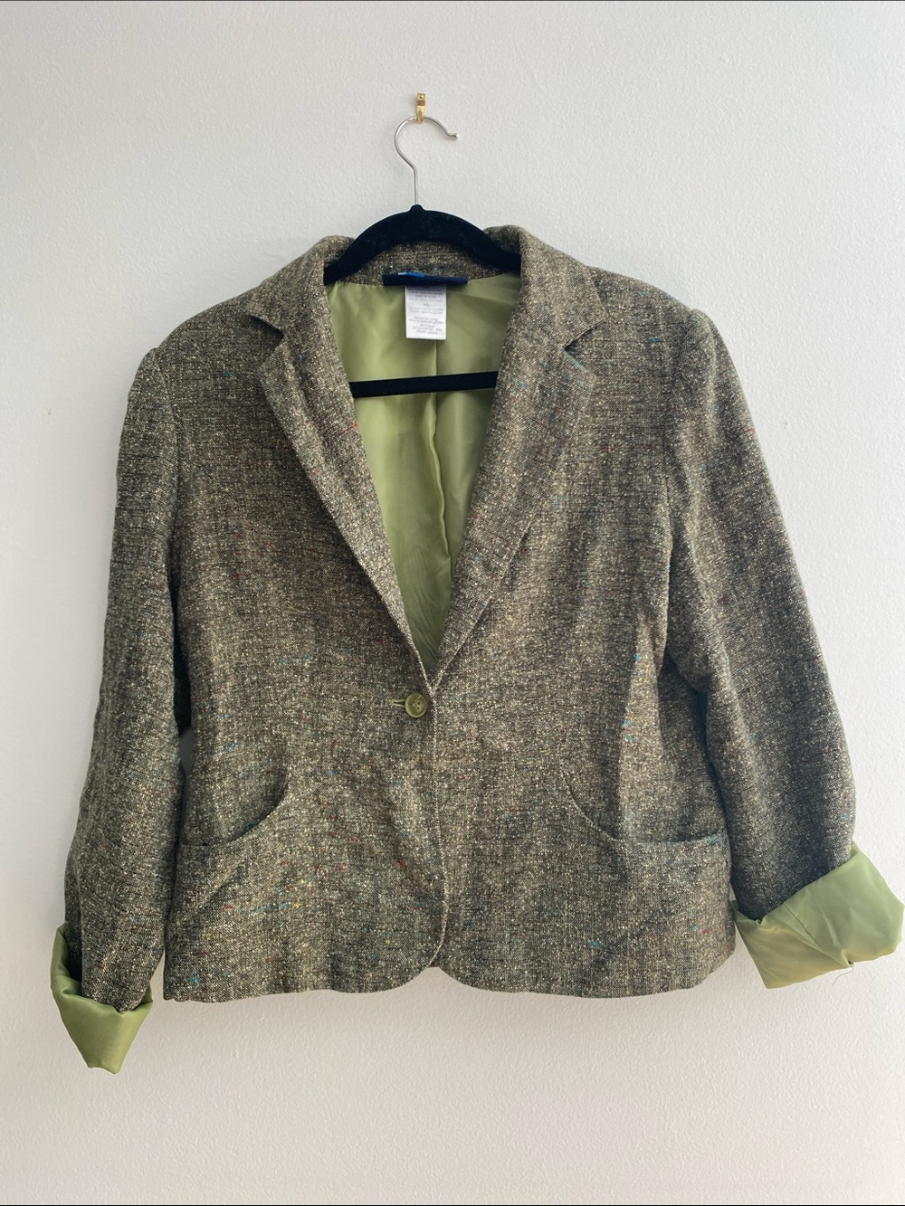 Classic Blues Y2K Olive Tweed Blazer Jacket